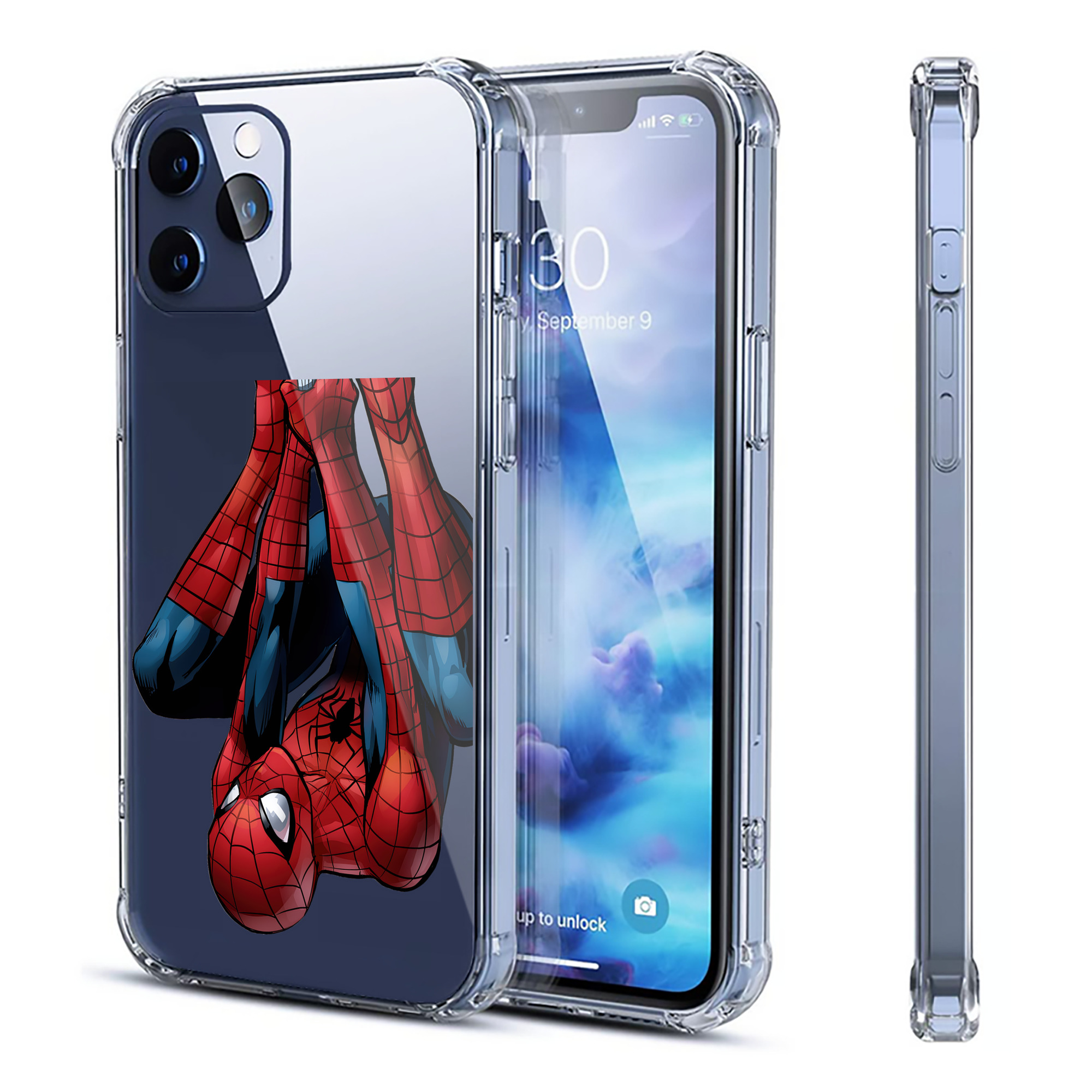 （画像用） Spider Man スパイダーマン 【iPhone 12シリーズ対応】透明スマホケース（クリアソフトケース）